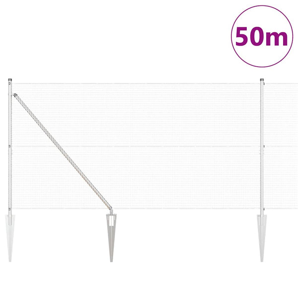 Langoitettu este piikeillä 50 x 1,4 m Galvanoitu teräs Hopea
