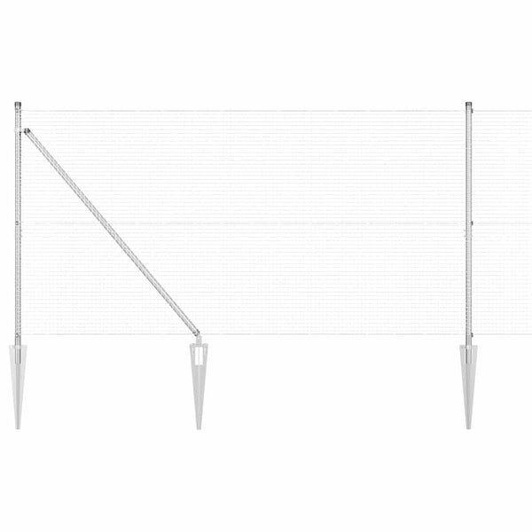 Langoitettu este piikeillä 50 x 1,4 m Galvanoitu teräs Hopea