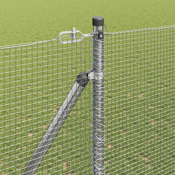 Langoitettu este piikeillä 50 x 1,5 m Galvanoitu teräs Hopea
