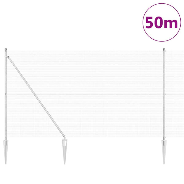 Langoitettu este piikeillä 50 x 1,5 m Galvanoitu teräs Hopea