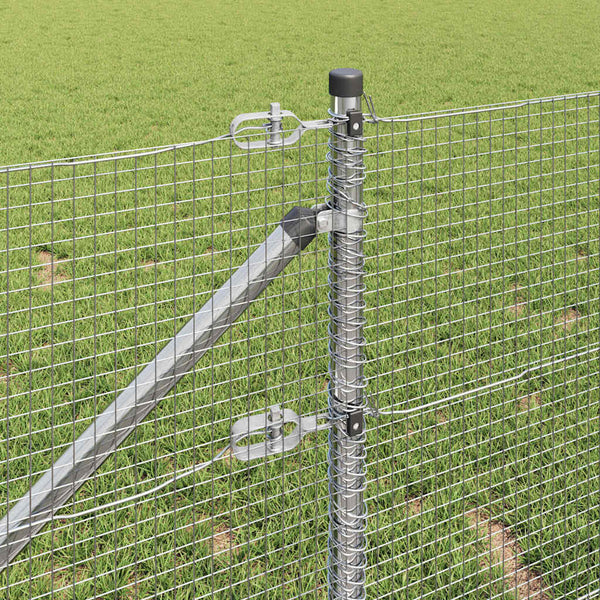 Langoitettu este piikeillä 100 x 0,6 m Galvanoitu teräs Hopea