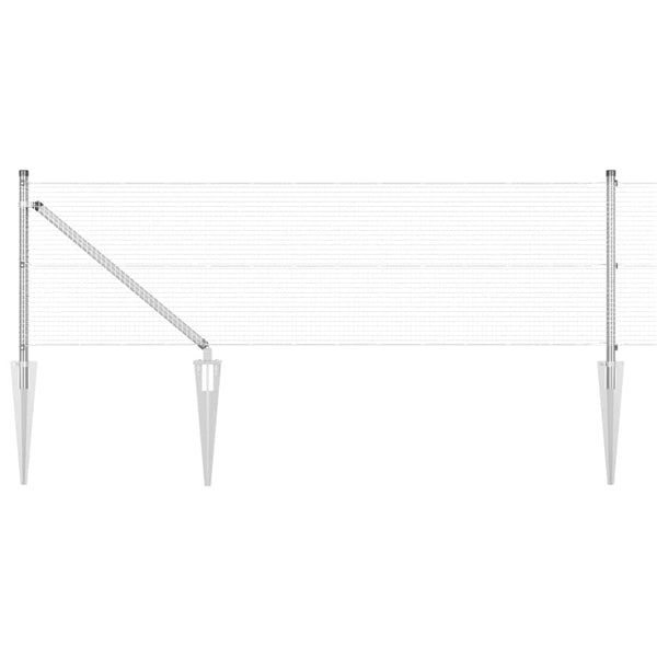 Langoitettu este piikeillä 100 x 0,6 m Galvanoitu teräs Hopea