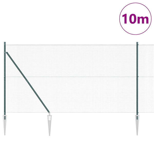 Langoitettu este piikeillä 10 x 1,4 m PVC-pinnoitettu teräs