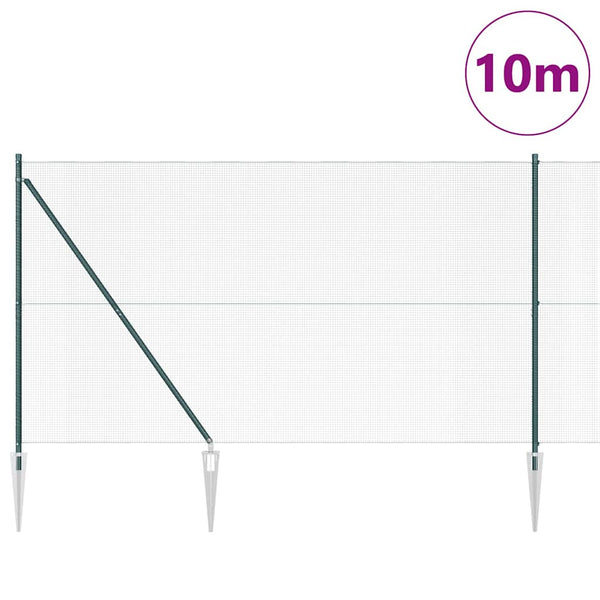 Langoitettu este piikeillä 10 x 1,6 m PVC-pinnoitettu teräs