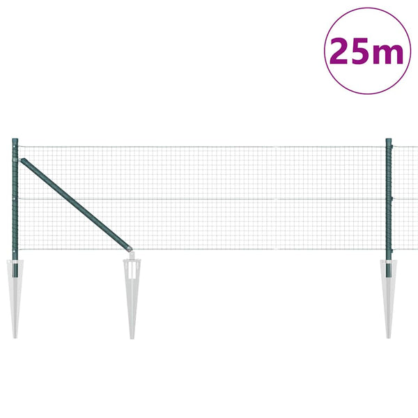 Langoitettu este piikeillä 25 x 0,5 m PVC-pinnoitettu teräs