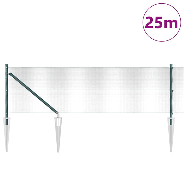 Langoitettu este piikeillä 25 x 0,8 m PVC-pinnoitettu teräs