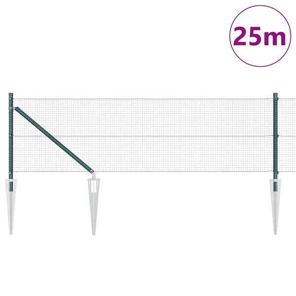 Langoitettu este piikeillä 25 x 0,8 m PVC-pinnoitettu teräs