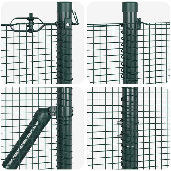Langoitettu este piikeillä 25 x 1,5 m PVC-pinnoitettu teräs