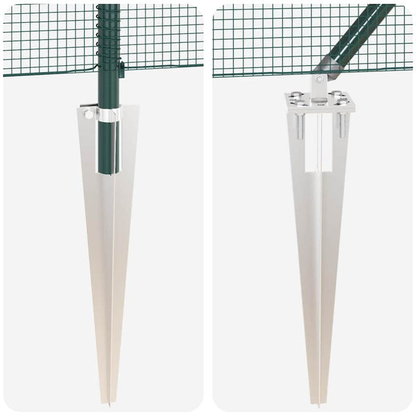 Langoitettu este piikeillä 25 x 1,5 m PVC-pinnoitettu teräs