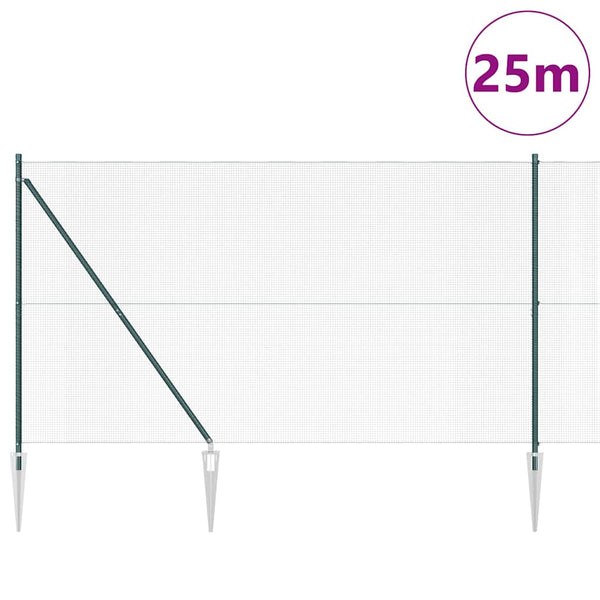 Langoitettu este piikeillä 25 x 1,5 m PVC-pinnoitettu teräs