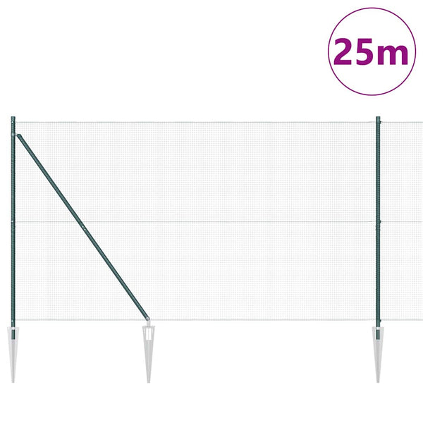 Langoitettu este piikeillä 25 x 1,6 m PVC-pinnoitettu teräs