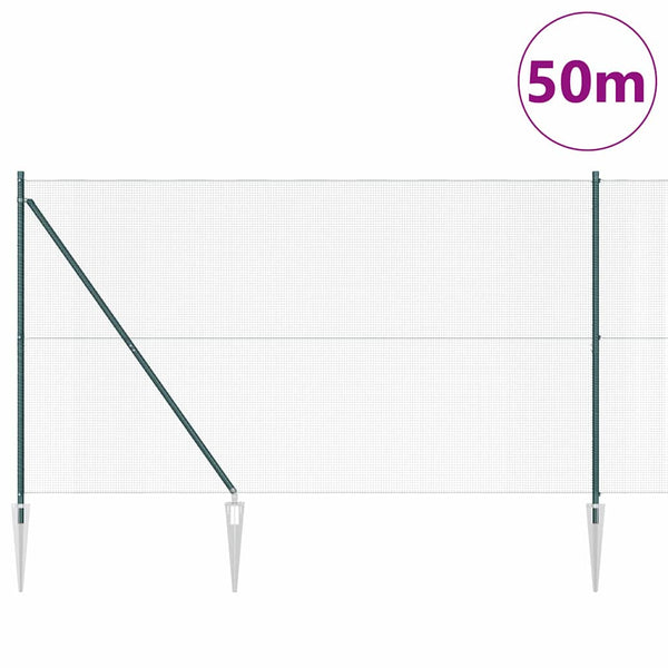 Langoitettu este piikeillä 50 x 1,5 m PVC-pinnoitettu teräs