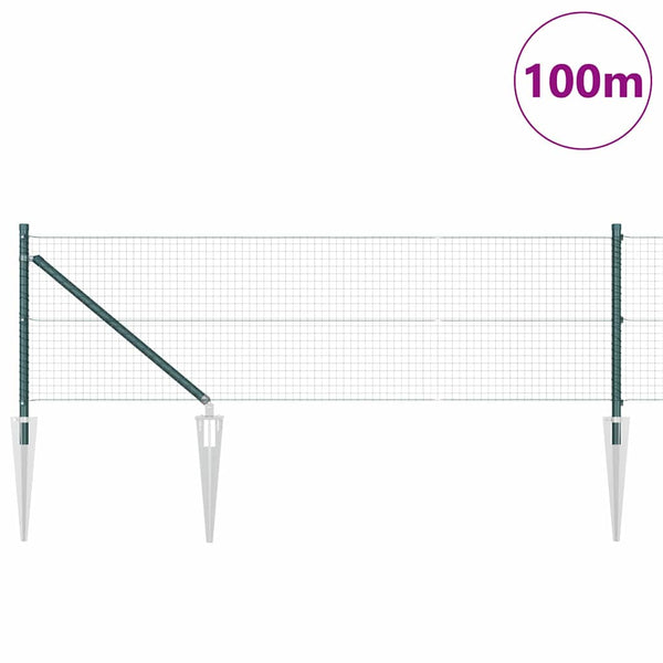 Langoitettu este piikeillä 100 x 0,5 m PVC-pinnoitettu teräs