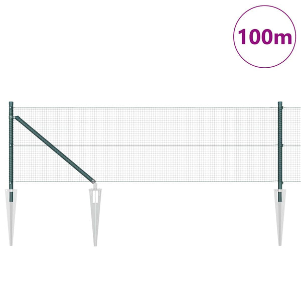 Langoitettu este piikeillä 100 x 0,8 m PVC-pinnoitettu teräs