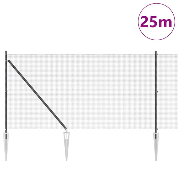 Langoitettu este piikeillä 25 x 1,2 m PVC-pinnoitettu teräs