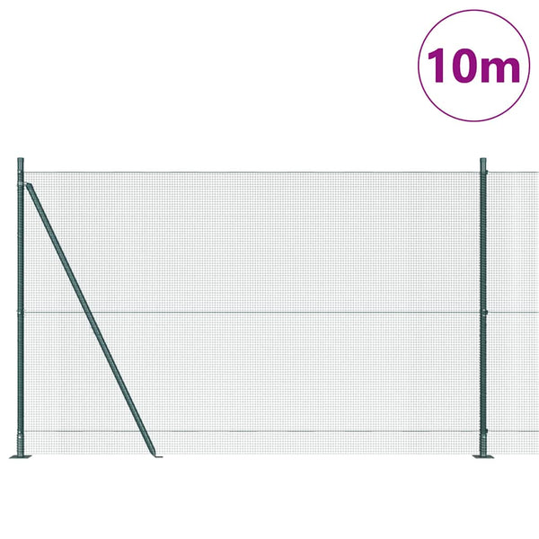 Hitsattu metalliverkkoaita betoni-juurella 10 x 1,5 m Vihreä