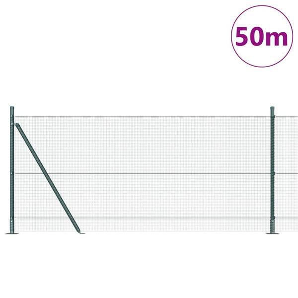 Hitsattu metalliverkkoaita betoni-juurella 50 x 0,8 m Vihreä