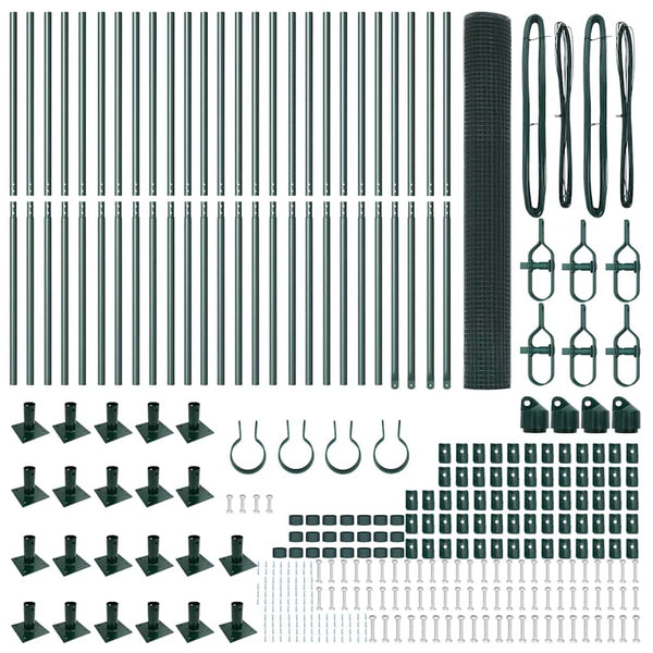 Hitsattu metalliverkkoaita betoni-juurella 50 x 1,2 m Vihreä