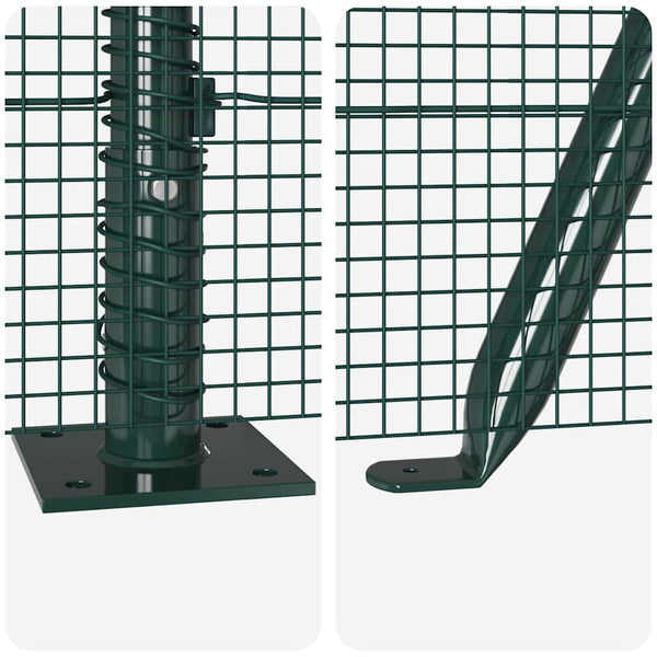 Hitsattu metalliverkkoaita betoni-juurella 50 x 1,5 m Vihreä