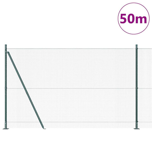 Hitsattu metalliverkkoaita betoni-juurella 50 x 1,5 m Vihreä