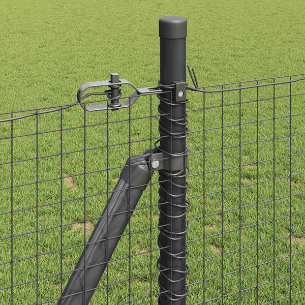 Hitsattu metalliverkkoaita betoni-juurella 10 x 0,8 m Harmaa