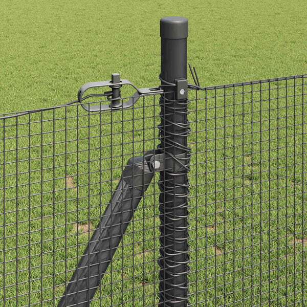 Hitsattu metalliverkkoaita betoni-juurella 10 x 1 m Harmaa