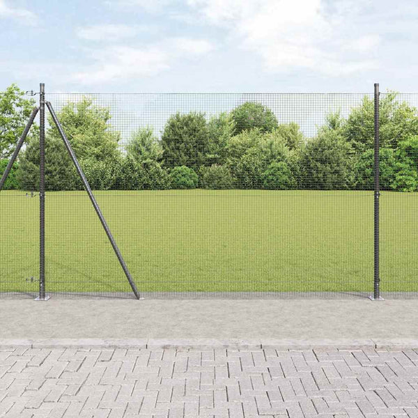 Hitsattu metalliverkkoaita betoni-juurella 10 x 1,4 m Harmaa