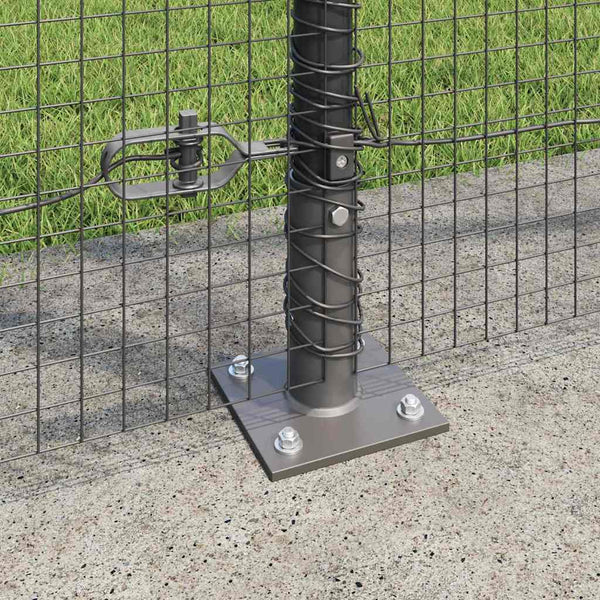 Hitsattu metalliverkkoaita betoni-juurella 10 x 1,4 m Harmaa