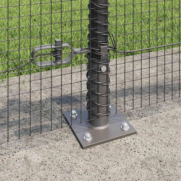 Hitsattu metalliverkkoaita betoni-juurella 25 x 0,5 m Harmaa