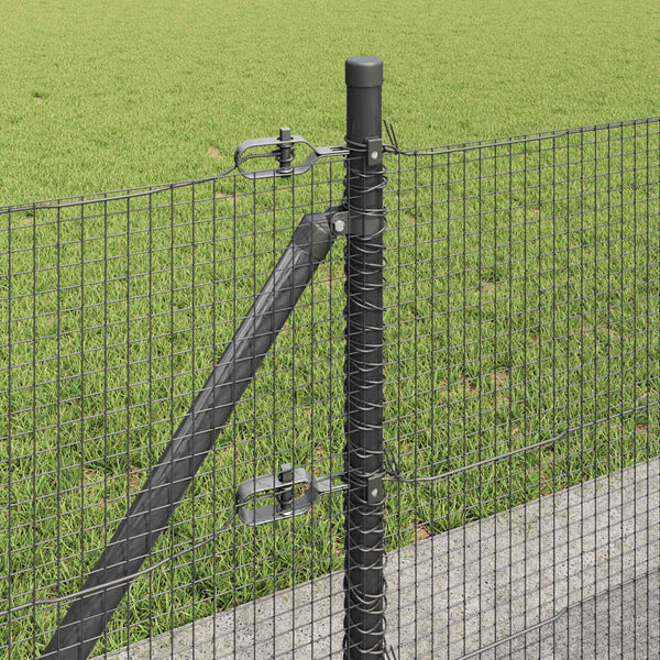 Hitsattu metalliverkkoaita betoni-juurella 25 x 0,5 m Harmaa