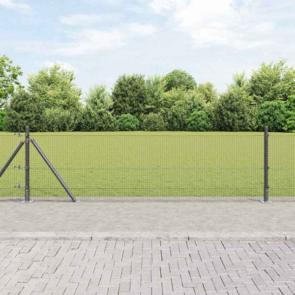 Hitsattu metalliverkkoaita betoni-juurella 25 x 0,5 m Harmaa