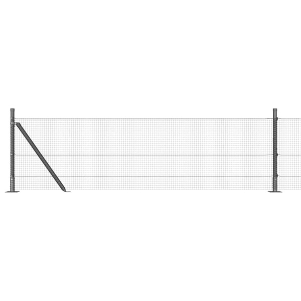 Hitsattu metalliverkkoaita betoni-juurella 25 x 0,5 m Harmaa