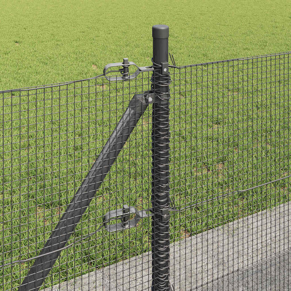 Hitsattu metalliverkkoaita betoni-juurella 25 x 0,6 m Harmaa