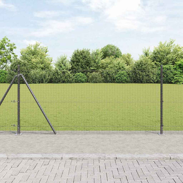 Hitsattu metalliverkkoaita betoni-juurella 25 x 0,8 m Harmaa
