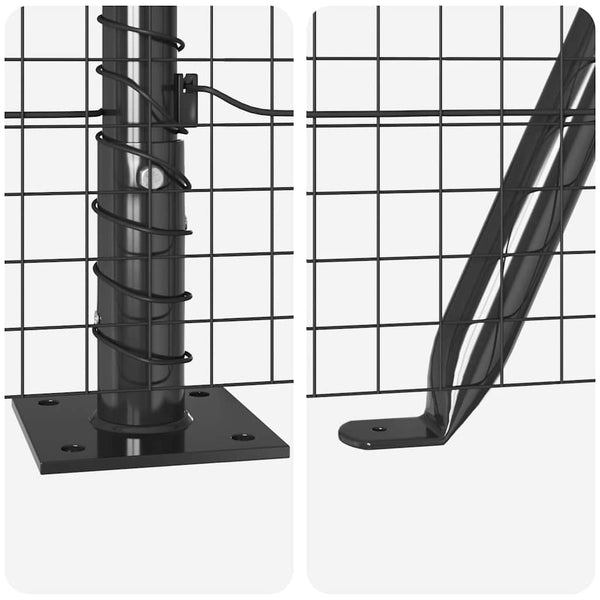 Hitsattu metalliverkkoaita betoni-juurella 25 x 1,2 m Harmaa