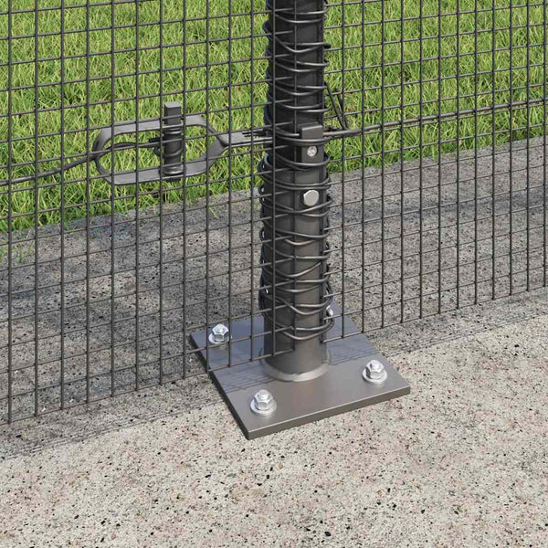 Hitsattu metalliverkkoaita betoni-juurella 25 x 1,4 m Harmaa