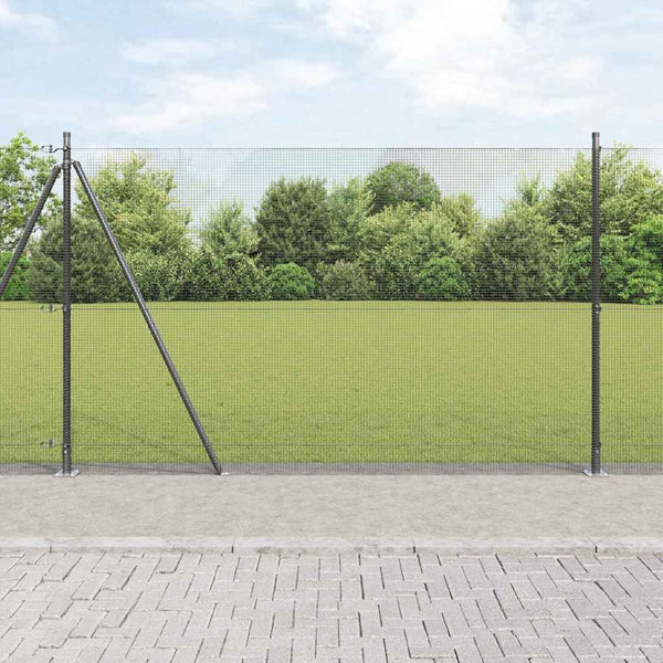 Hitsattu metalliverkkoaita betoni-juurella 25 x 1,6 m Harmaa