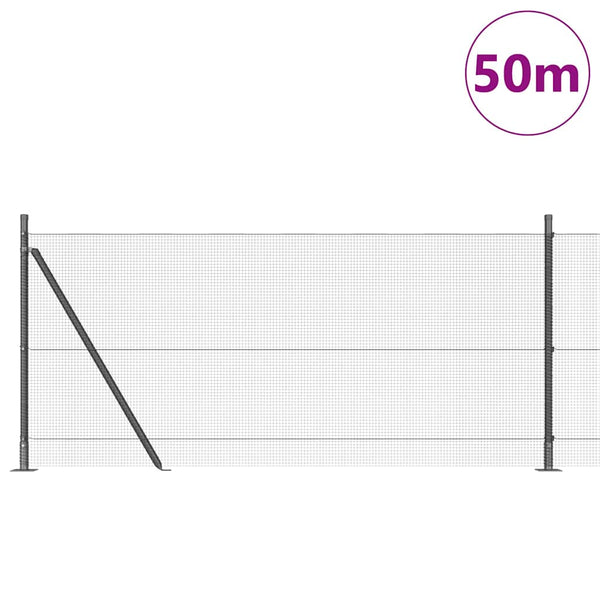 Hitsattu metalliverkkoaita betoni-juurella 50 x 1 m Harmaa