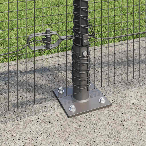 Hitsattu metalliverkkoaita betoni-juurella 100 x 1 m Harmaa