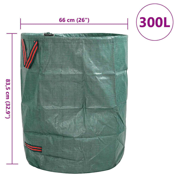 Puutarhajätepussit 4 kpl 300 l Vihreä Polypropeeni