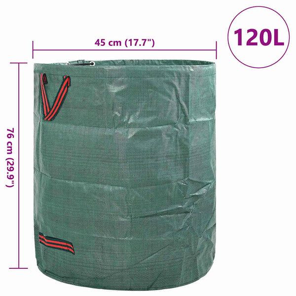 Puutarhajätepussit 12 kpl 120 l Vihreä Polypropeeni