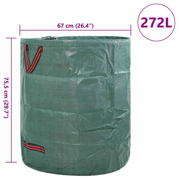 Puutarhajätepussit 12 kpl 272 l Vihreä Polypropeeni