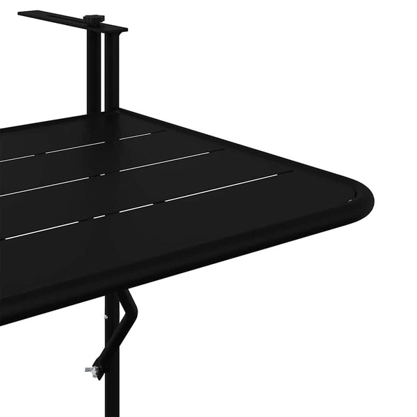 Ripustettava parvekepöytä Musta 60 x 39 x 65 cm Teräs