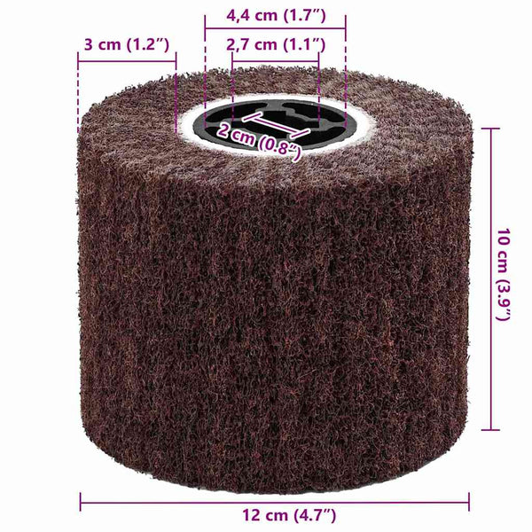 Hiontarullat 3 kpl Ruskea 12 x 12 x 10 cm Synteettinen kuitu