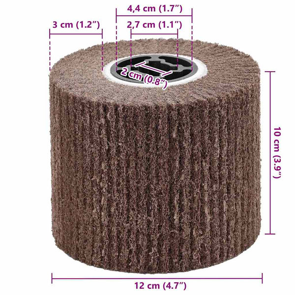 Hiontarullat 3 kpl Ruskea 12 x 12 x 10 cm Synteettinen kuitu