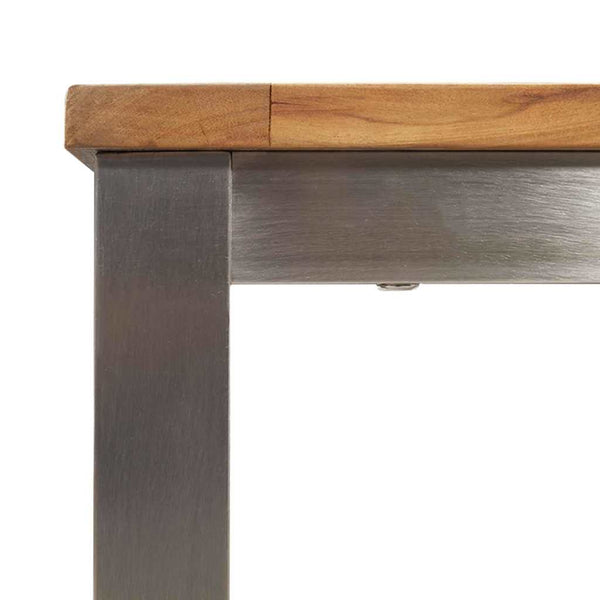 Ruokapöytä 180x90x75 cm Tiikki puu ja ruostumaton teräs