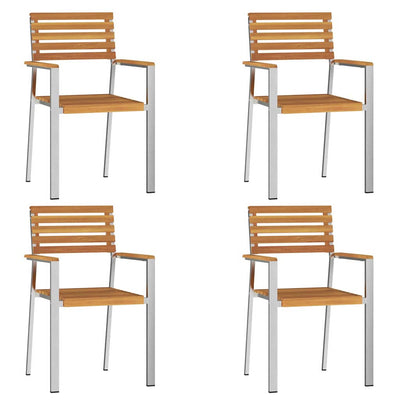 Ruskea puutarhan tuoli Leomara 56x54.5x87cm (4 pcs, akaasiapuu)