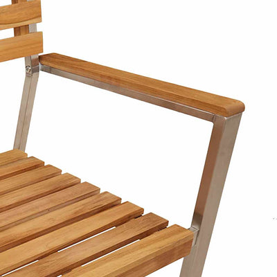 Ruskea puutarhan tuoli Owhaish 56x54.5x87cm (2 pcs, tiikki)