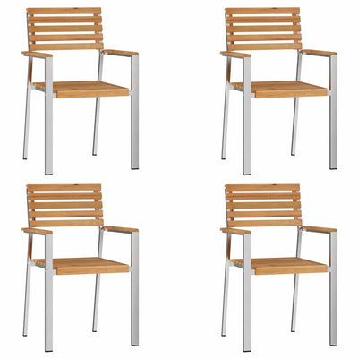 Ruskea puutarhan tuoli Nicula 56x54.5x87cm (4 pcs, tiikki)