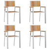 Ruskea puutarhan tuoli Mavra 56x54.5x87cm (4 pcs, akaasiapuu)